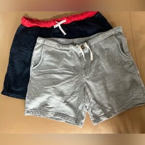 TWO pair Chubbies XXL Men’s Shorts - Navy Canvas and Grey Fleece - Thighs out!